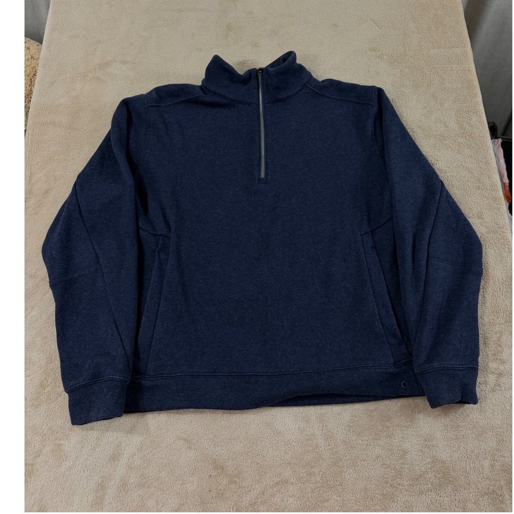 Ministry‎ of Supply Quarter Zip Pullover Sweatshirt Mens Size M Navy Blue EUC